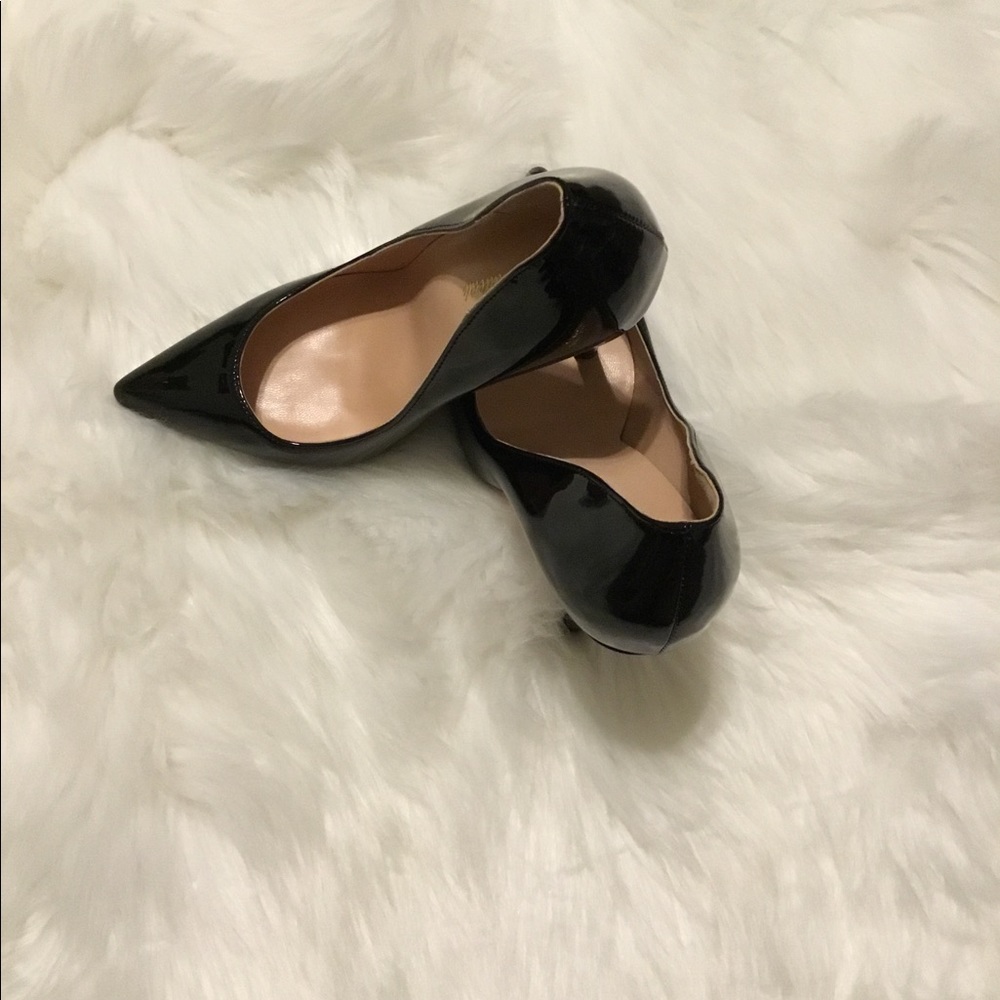 PETIT CADEAU Black Pointed Toe Stilettos Heel Pumps